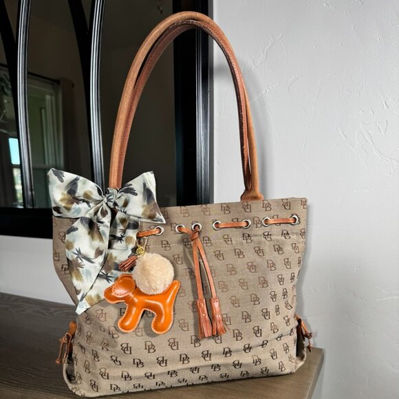 Dooney & Bourke Signature Monogram Tote Bag – Canvas & Leather - Picture 1 of 13